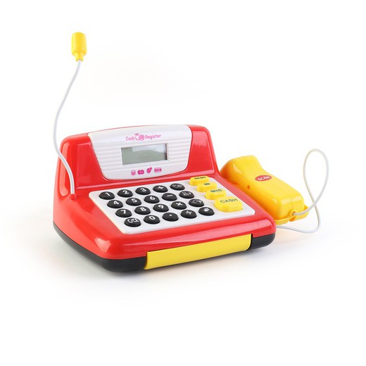 Caja registradora de juguete de polietileno en roja, 25 x 11 x 16 cm | Cash Register