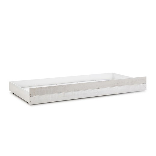 Schublade für Kojenbett LARA in Kiefer und MDF in Weiß/Grau, 193,8 x 95,2 x 24 cm