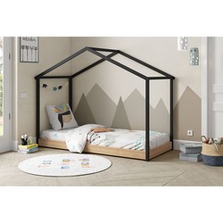 CAMA CABAÑA MONTESSORI ARTHUR ANTRACITA/ROBLE - Naumuebles