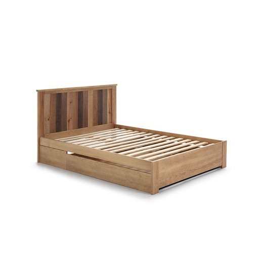 Naturalne łóżko sosnowe, 207,7 x 172,2 x 100 cm | Maude