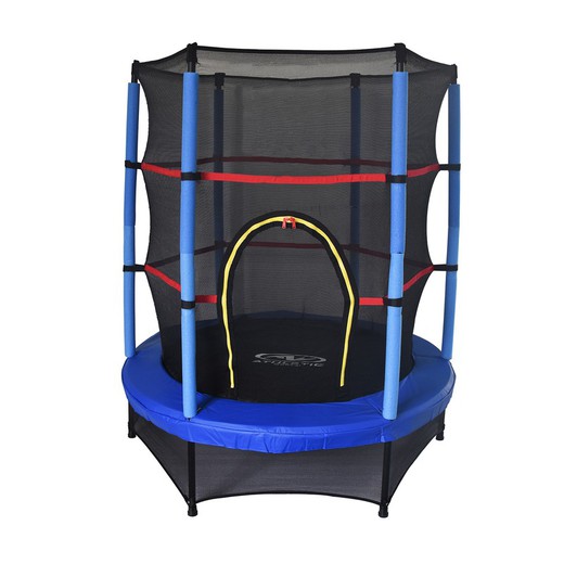 Trampoline with steel net in blue and black, Ø 140 x 160 cm | Happy Jump