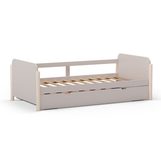 Cama nido de madera en color crema, 198,5 x 105 x 68 cm | Enola