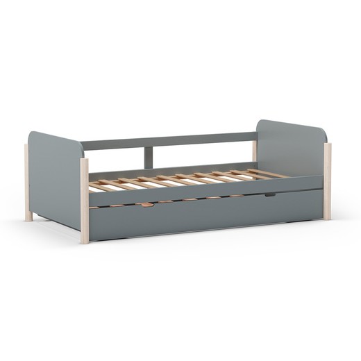 Cama nido de madera en verde, 198,5 x 105 x 68 cm | Enola