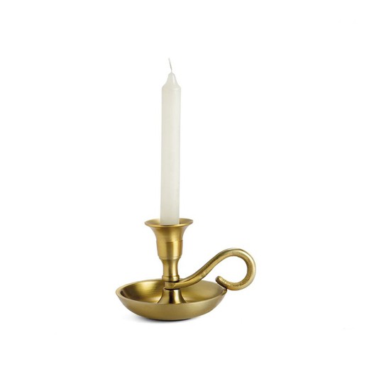 Goldfarbener Aladin-Kerzenhalter aus Aluminium, Ø7x6,5cm