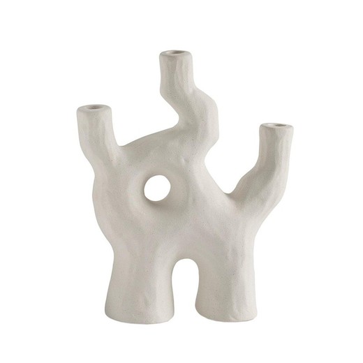 Candelabro de cerámica en blanco, 26 x 10 x 32 cm | Zeus