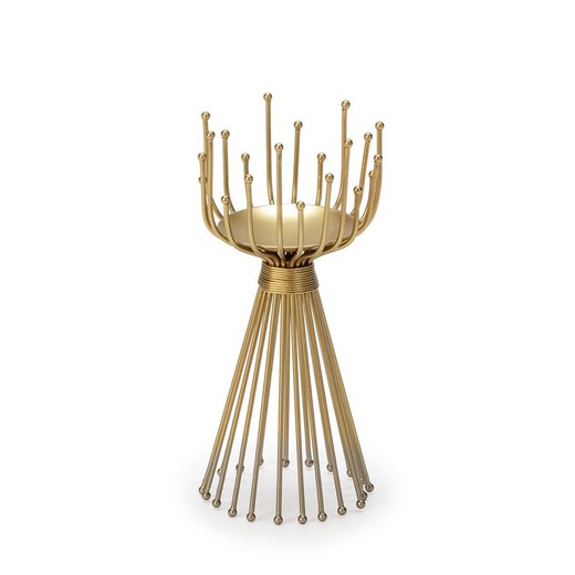 Gold metal candlestick in gold, 12 x 12 x 27 cm