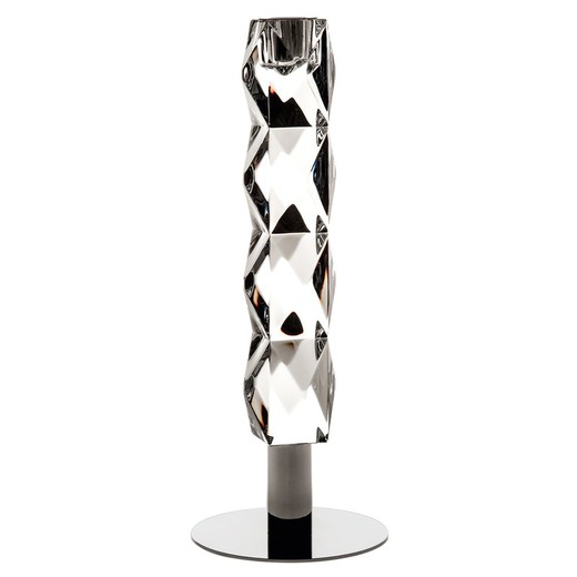 Kristall-Kerzenhalter mit Diamanti-Metallbasis, Ø10,4x27,5cm