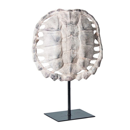 Concha de tartaruga1 em resina cinza/preta, 21x10x30 cm.