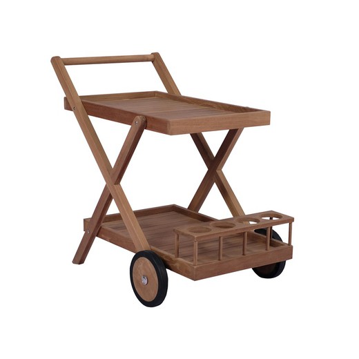 Wózek barowy - Kelnerka z drewna tekowego w kolorze miodu, 56 x 86 x 82 cm | Mati