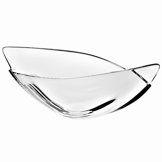 Peça central de vidro transparente, 19,1 x 38 x 15 cm | Balançado