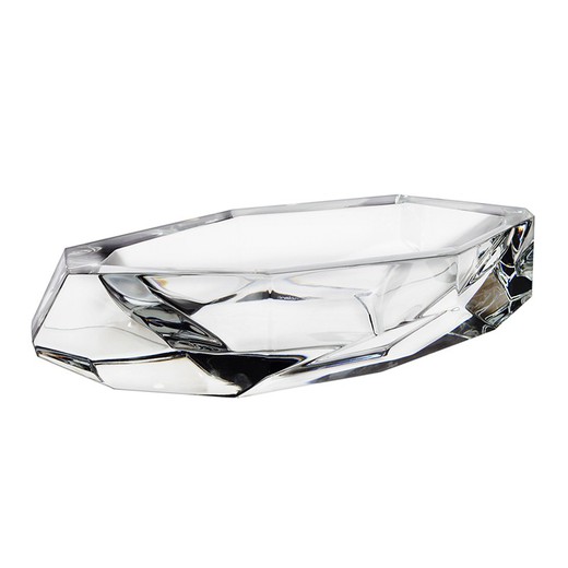 Centro de mesa de cristal transparente, 34 x 16,2 x 9,4 cm | Exótica