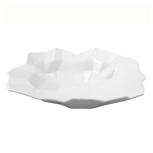 Centro de mesa de porcelana en blanco, 38,8 x 36,8 x 10,1 cm | Quartz