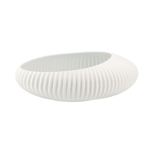 Centro de mesa de porcelana en blanco, 43,1 x 29,7 x 13,9 cm | Shell White