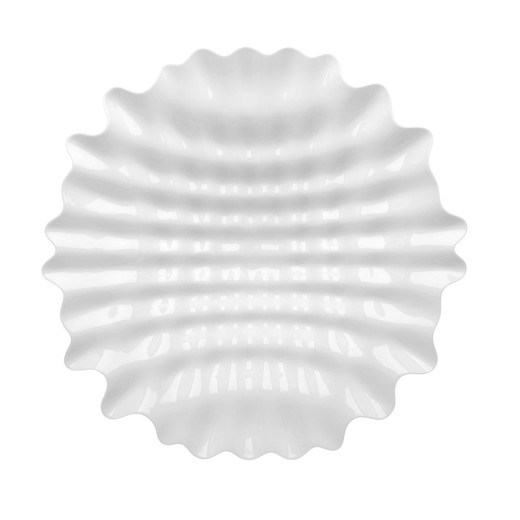 Centrotavola in porcellana bianca, Ø 41,2 x 8,7 cm | Corais Va