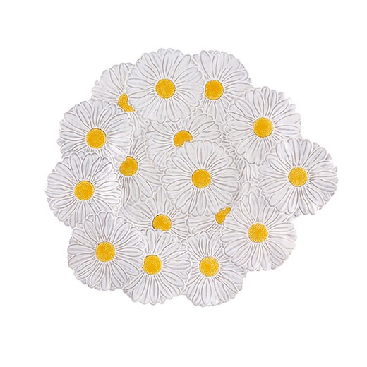 Centro de mesa Margarita em faiança branca, 47 x 41 x 4,5 cm | Maria Flor
