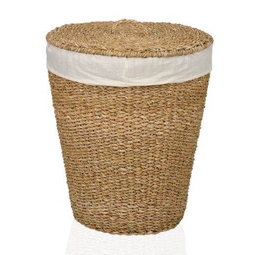 Natur/beige tang vasketøjskurv, Ø50 x 52 cm | Vasketøj