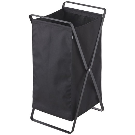 Polyester laundry basket in black, 30 x 36 x 64 cm | Tower