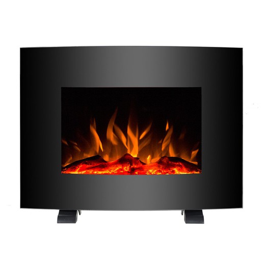 Electric Fireplace 2000 W Kekai Iowa 55x22x43 cm with Fire Simulation for Floor / Wall Black