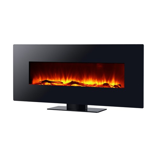 Electric Fireplace 2000 W Kekai Kentucky 128x26x61 cm with Fire Simulation for Black Floor / Wall
