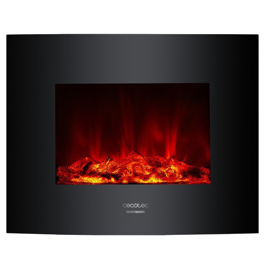 Chimenea electrica decorativa de pared Ready Warm 2600 Curved Flames Cecotec