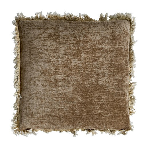 Airlia velvet cushion in brown, 50 x 10 x 50 cm