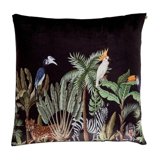 Aldora velvet cushion in multicolor, 45 x 45 x 3 cm