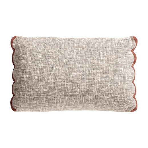 Cojín de algodón en beige y terracota, 50 x 30 cm | Amira
