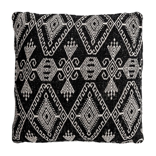 Poduszka bawełniana w kolorze czarno-białym, 50 x 50 x 1 cm