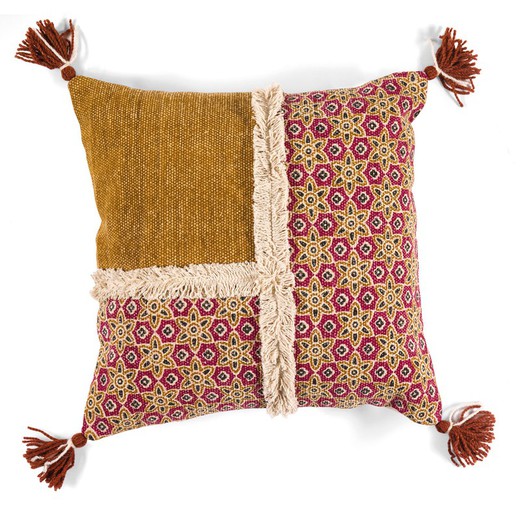 Cuscino in cotone multicolore, 45 x 45 x 10 cm | Cassia