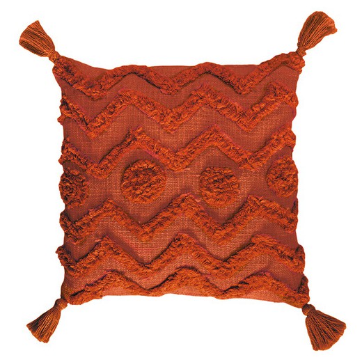 Red cotton cushion, 45 x 45 x 10 cm | Beautiful