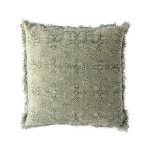 Green cotton cushion, 45 x 45 x 10 cm | Cross