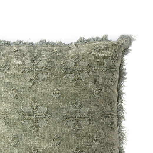 Cuscino in cotone verde, 45 x 45 x 10 cm