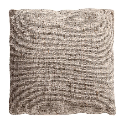 Cotton and jute cushion in beige, 45 x 45 cm | Calase