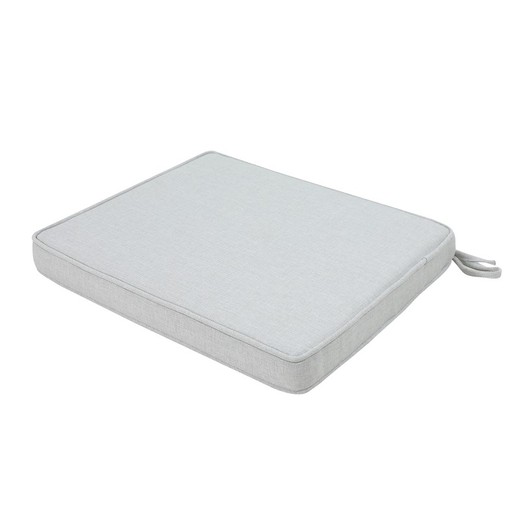 Almofada para assento externo em tecido olefino cinza claro, 45 x 36 x 5 cm | Mooma Conforto