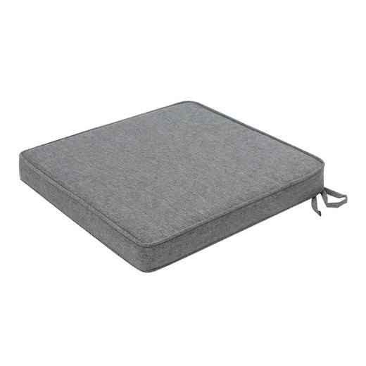 Outdoor seat cushion in olefin fabric in dark grey, 36 x 36 x 5 cm | Mooma Comfort