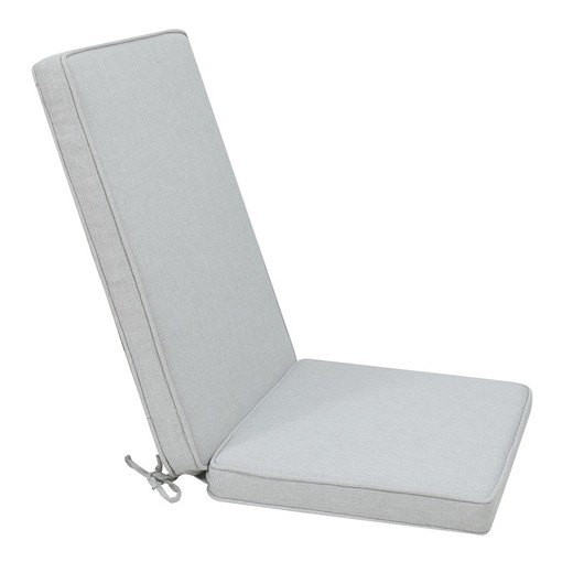 Poduszka na siedzisko i oparcie na zewnątrz z tkaniny olefinowej w kolorze jasnoszarym, 50 x 50 - 65 x 5 cm | Komfort Moomy