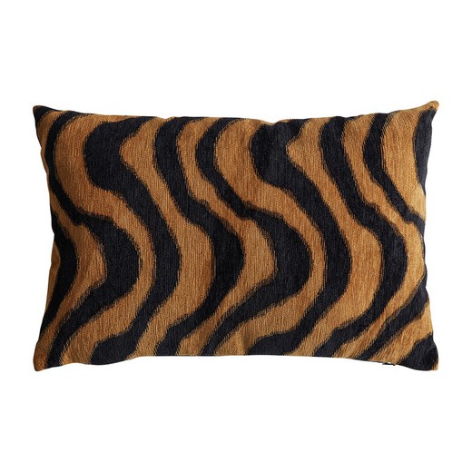 Poduszka szenilowa brązowo-czarna, 42 x 10 x 26 cm | Tygrys