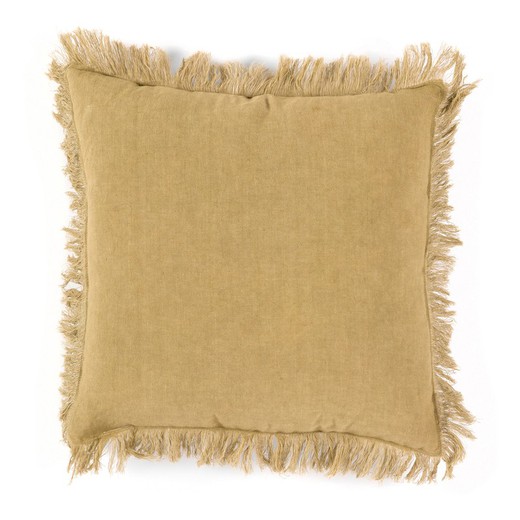 Brown linen cushion, 45 x 45 x 10 cm | Mahe