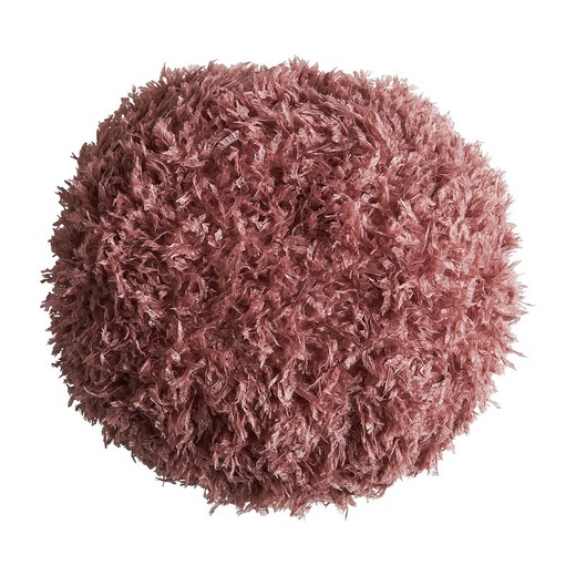 Dark pink polyester cushion, Ø 33 x 9 cm | asira