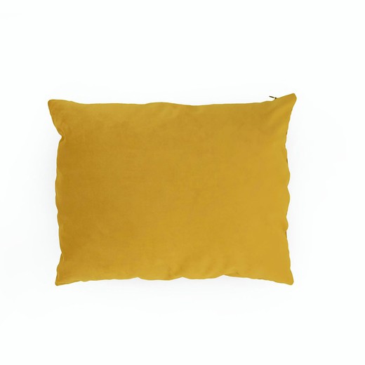 Cojín de terciopelo amarillo, 50 x 2 x 40 cm