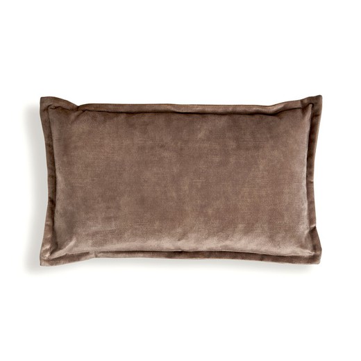 Cuscino in velluto tortora, 50 x 30 x 10 cm | Aricia