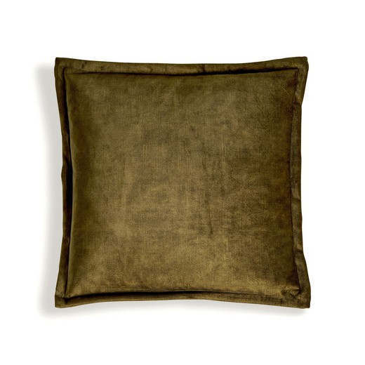 Cuscino in velluto verde, 50 x 50 x 15 cm | Aricia