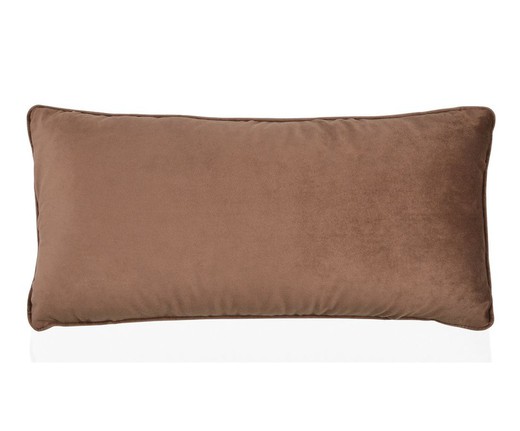 Brown rectangular velvet cushion