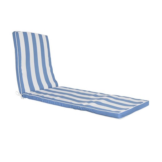 Fabric hammock cushion in light blue and white, 60 x 190 x 5 cm | Stripes