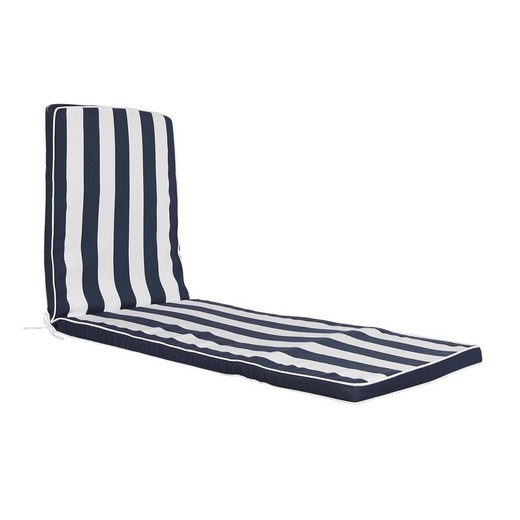 Cuscino per amaca in tessuto blu navy e bianco, 60 x 190 x 5 cm | strisce