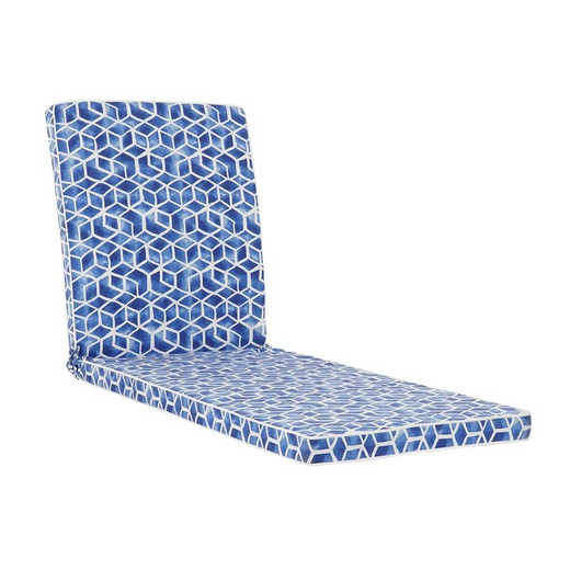 Poduszka hamakowa z tkaniny w kolorze niebieskim i białym, 60 x 190 x 5 cm | Strona morska