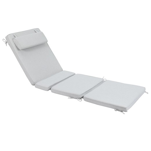 Mati sun lounger cushion in olefin fabric in light grey, 50 x 50 - 40 - 20 - 70 x 5 cm | Mooma Comfort