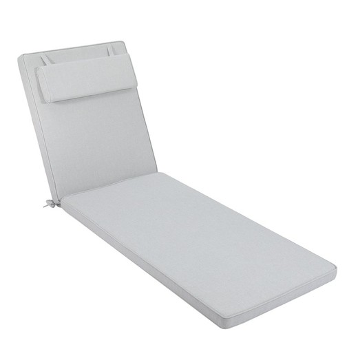 Cuscino per lettino prendisole Roxas in tessuto olefinico grigio chiaro, 59 x 72 - 117 x 5 cm | Mooma Comfort