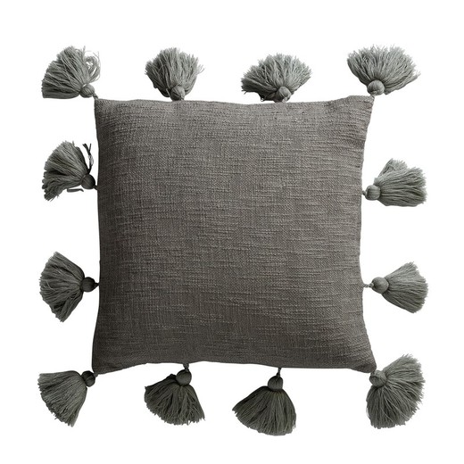TATIS Gray Cotton Cushion, 45x10x45 cm.