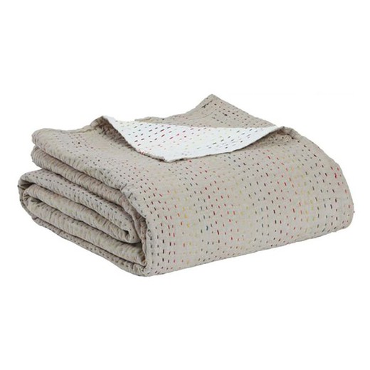 Beige cotton bedspread, 260 x 240 cm | Gastounet